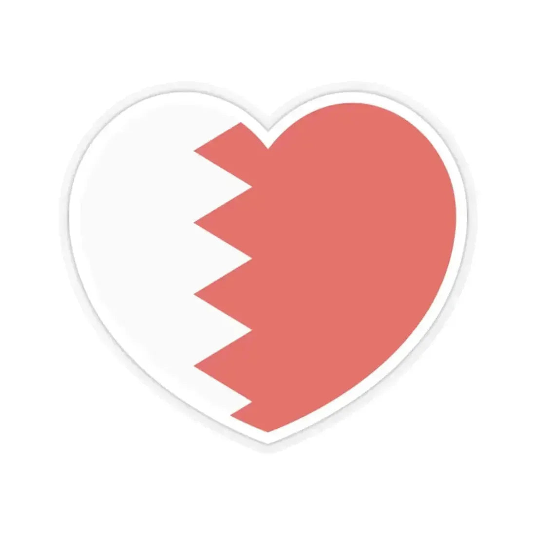 Heart Flag of Bahrain - STICKER Vinyl Kiss-Cut Decal 2 Inch Transparent - The Sticker Space