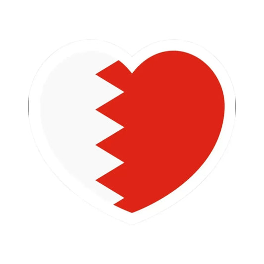 Heart Flag of Bahrain - STICKER Vinyl Kiss-Cut Decal 2 Inch White - The Sticker Space