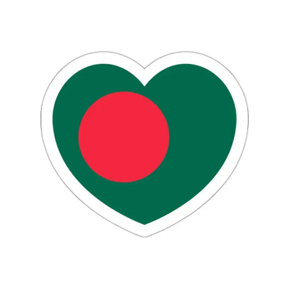 Heart Flag of Bangladesh - STICKER Vinyl Die-Cut Decal White Die-Cut 2 Inch - The Sticker Space