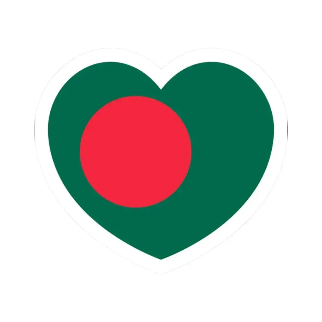 Heart Flag of Bangladesh - STICKER Vinyl Kiss-Cut Decal 2 Inch White - The Sticker Space