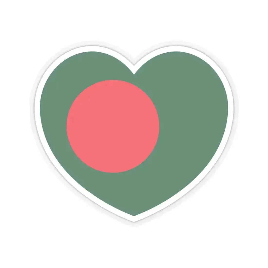 Heart Flag of Bangladesh - STICKER Vinyl Kiss-Cut Decal 4 Inch Transparent - The Sticker Space