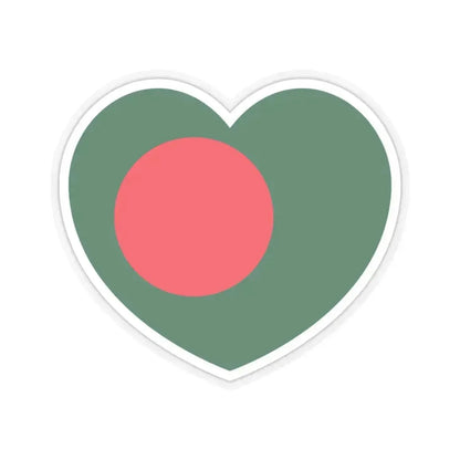 Heart Flag of Bangladesh - STICKER Vinyl Kiss-Cut Decal 6 Inch Transparent - The Sticker Space