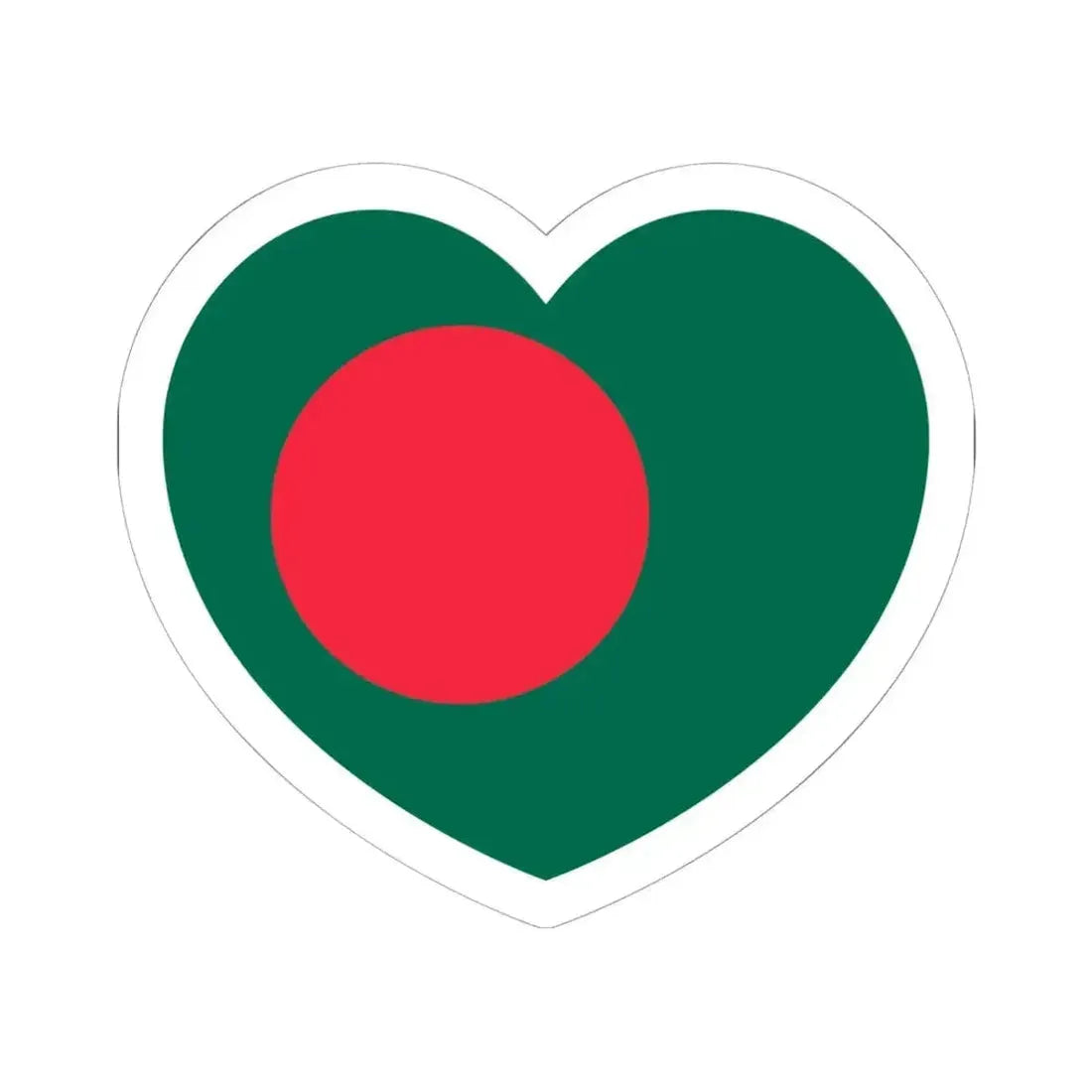 Heart Flag of Bangladesh - STICKER Vinyl Kiss-Cut Decal 6 Inch White - The Sticker Space