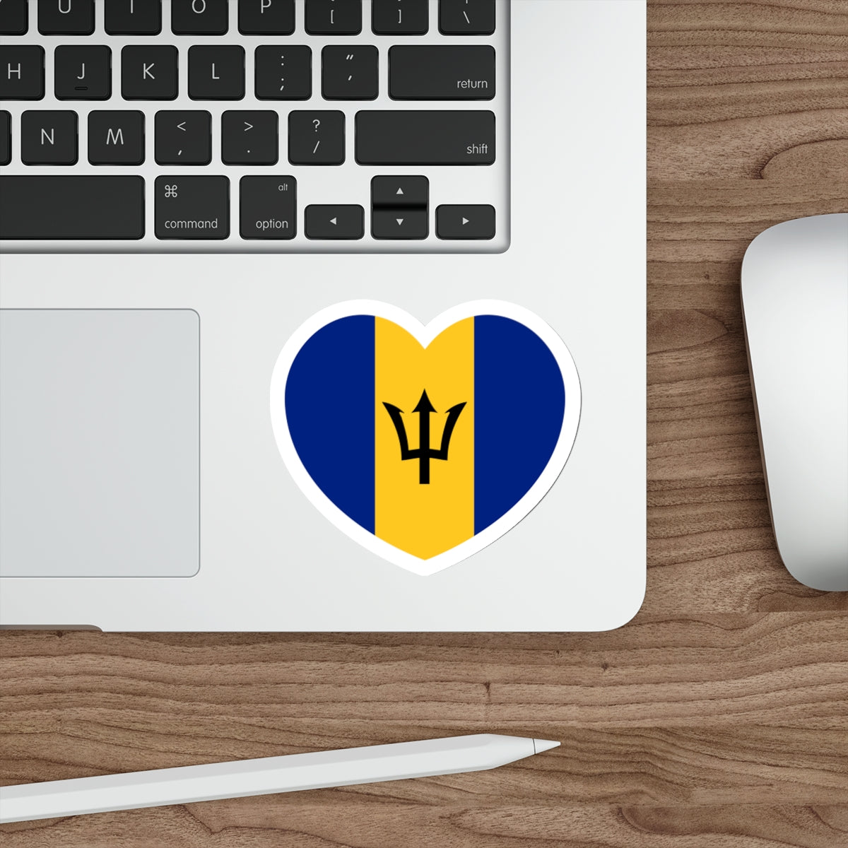 Heart Flag of Barbados - STICKER Vinyl Die-Cut Decal-The Sticker Space