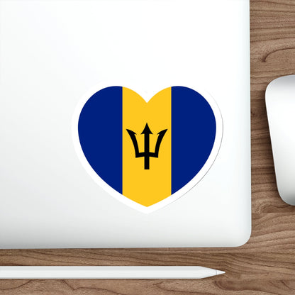 Heart Flag of Barbados - STICKER Vinyl Die-Cut Decal-The Sticker Space