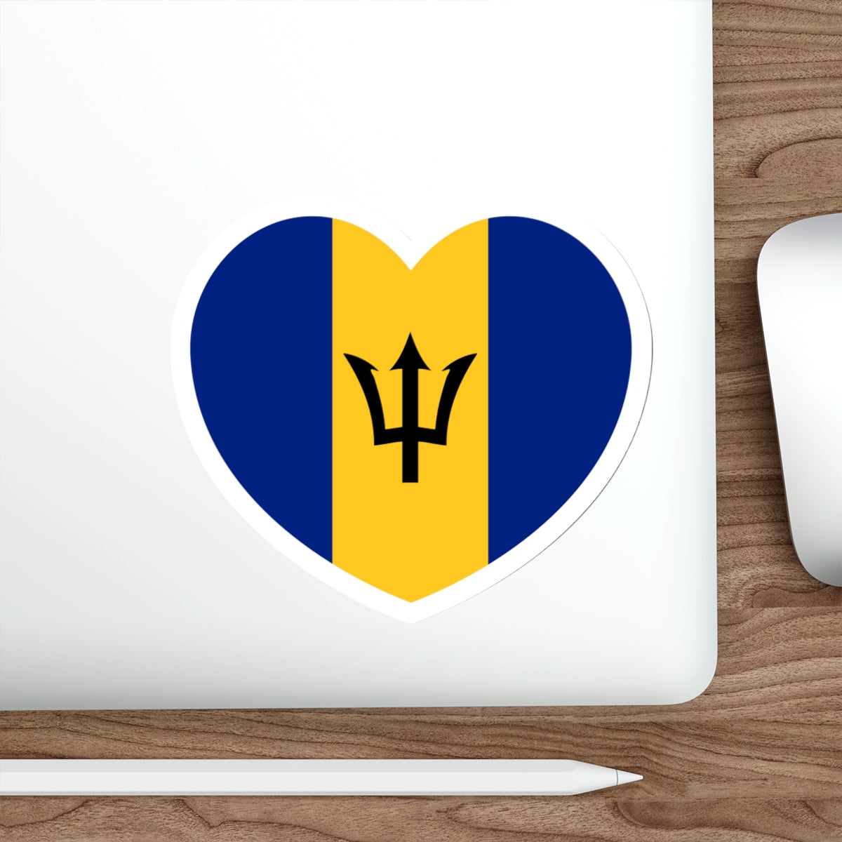 Heart Flag of Barbados - STICKER Vinyl Die-Cut Decal-The Sticker Space