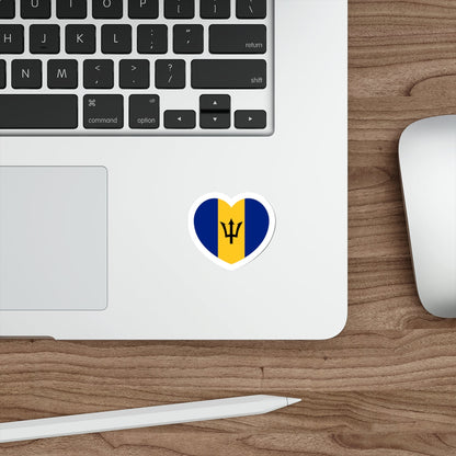 Heart Flag of Barbados - STICKER Vinyl Die-Cut Decal-The Sticker Space