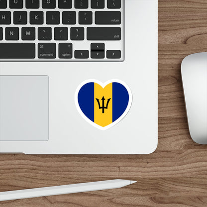 Heart Flag of Barbados - STICKER Vinyl Die-Cut Decal-The Sticker Space