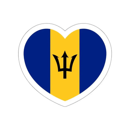 Heart Flag of Barbados - STICKER Vinyl Die-Cut Decal White Die-Cut 3 Inch - The Sticker Space