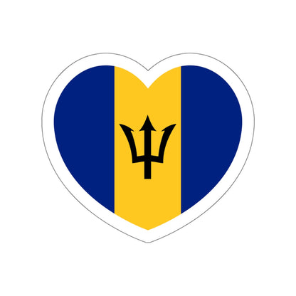 Heart Flag of Barbados - STICKER Vinyl Die-Cut Decal-White-The Sticker Space