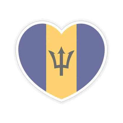 Heart Flag of Barbados - STICKER Vinyl Kiss-Cut Decal 2 Inch Transparent - The Sticker Space