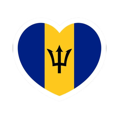 Heart Flag of Barbados - STICKER Vinyl Kiss-Cut Decal 2 Inch White - The Sticker Space