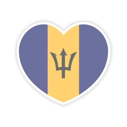 Heart Flag of Barbados - STICKER Vinyl Kiss-Cut Decal 3 Inch Transparent - The Sticker Space