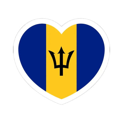 Heart Flag of Barbados - STICKER Vinyl Kiss-Cut Decal 4 Inch White - The Sticker Space