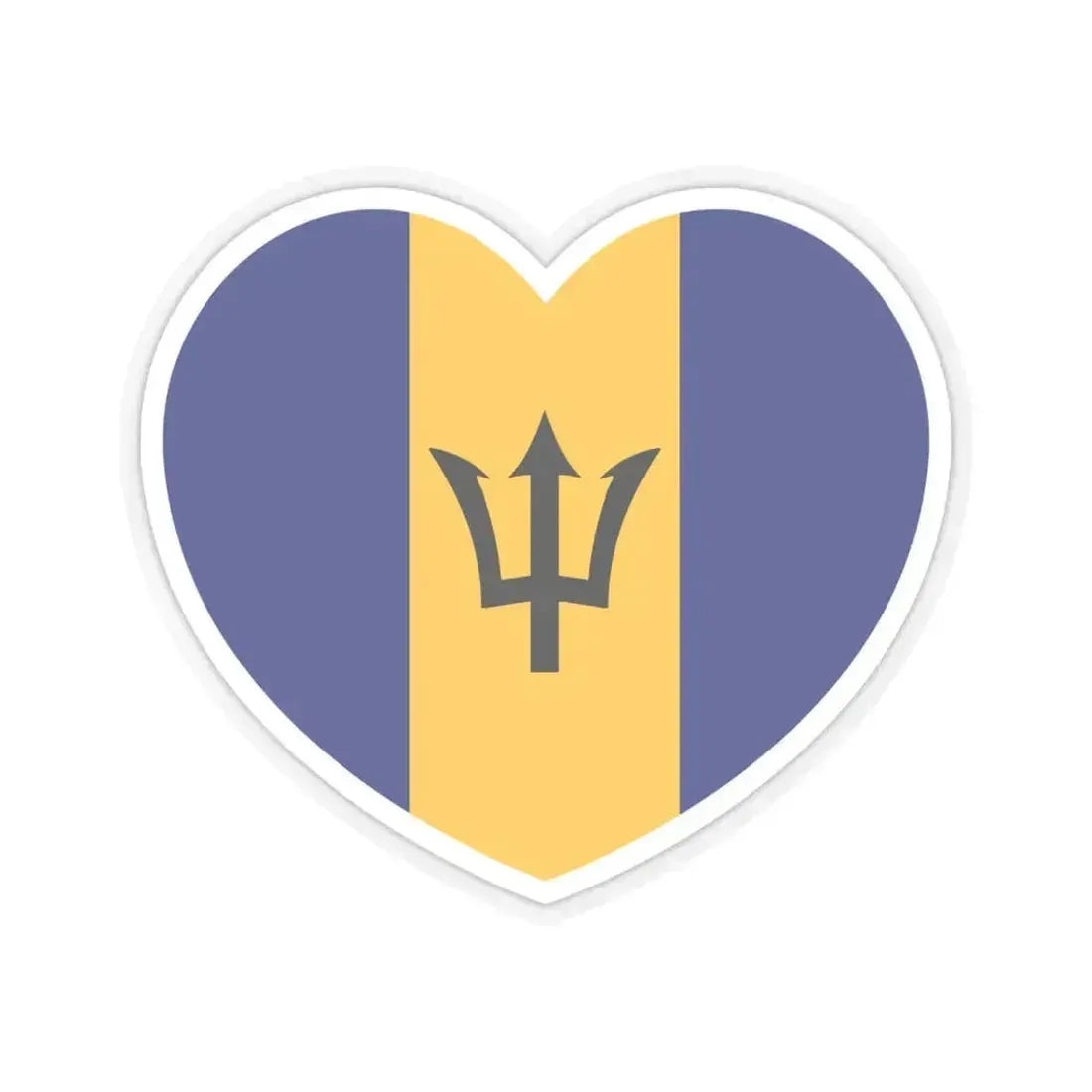 Heart Flag of Barbados - STICKER Vinyl Kiss-Cut Decal 6 Inch Transparent - The Sticker Space