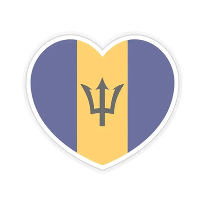 Heart Flag of Barbados - STICKER Vinyl Kiss-Cut Decal 6 Inch Transparent - The Sticker Space