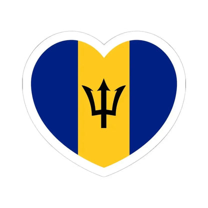 Heart Flag of Barbados - STICKER Vinyl Kiss-Cut Decal 6 Inch White - The Sticker Space