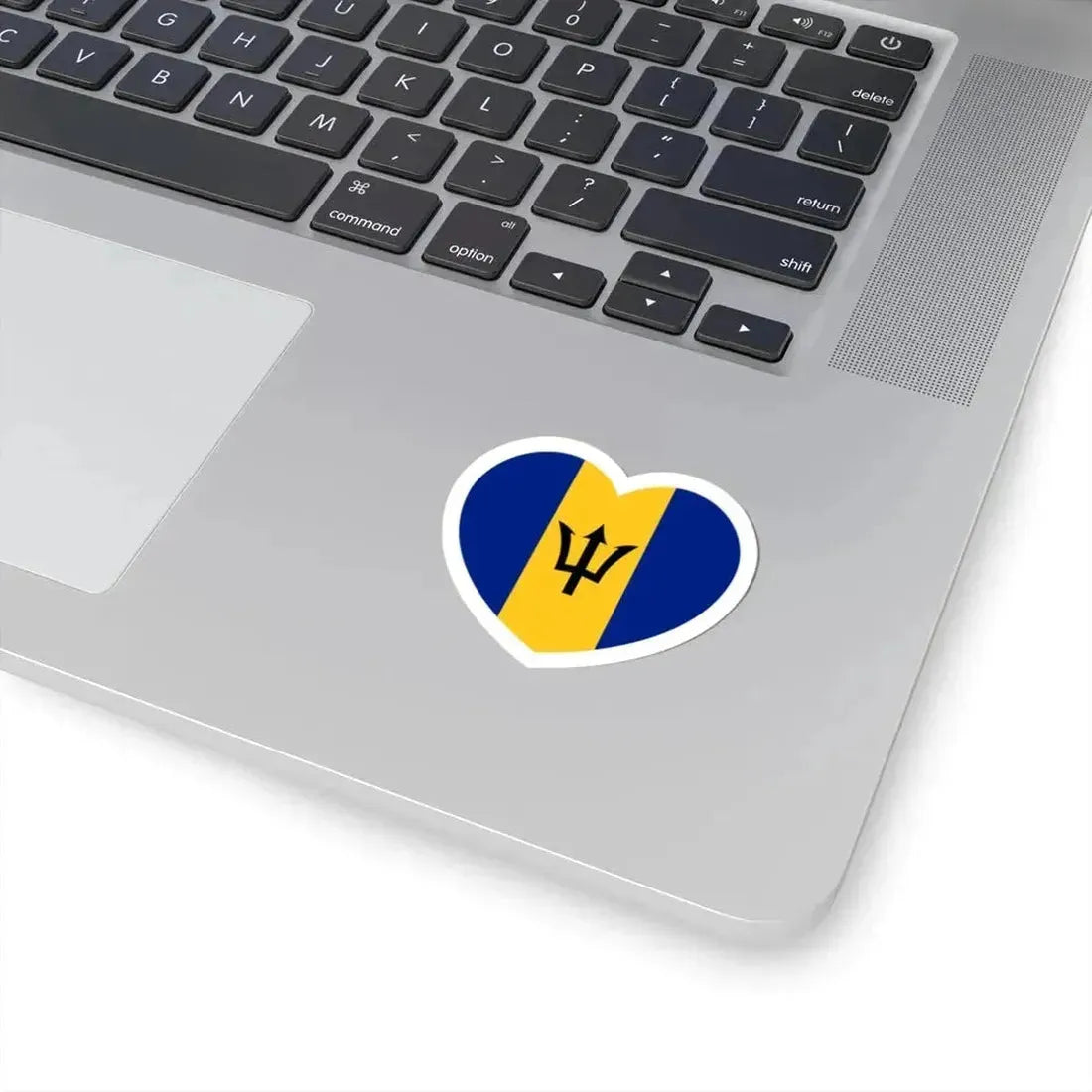 Heart Flag of Barbados - STICKER Vinyl Kiss-Cut Decal - The Sticker Space