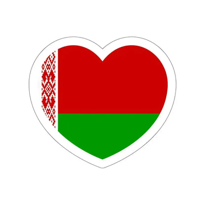 Heart Flag of Belarus 1995-2012 - STICKER Vinyl Die-Cut Decal White Die-Cut 4 Inch - The Sticker Space