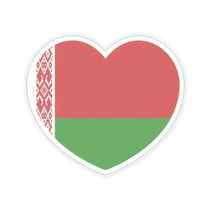 Heart Flag of Belarus 1995-2012 - STICKER Vinyl Kiss-Cut Decal 2 Inch Transparent - The Sticker Space