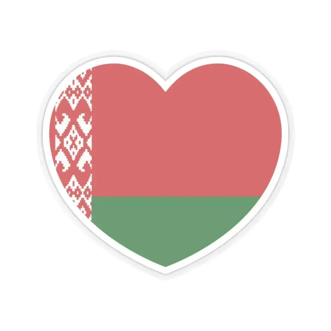 Heart Flag of Belarus - STICKER Vinyl Kiss-Cut Decal 2 Inch Transparent - The Sticker Space