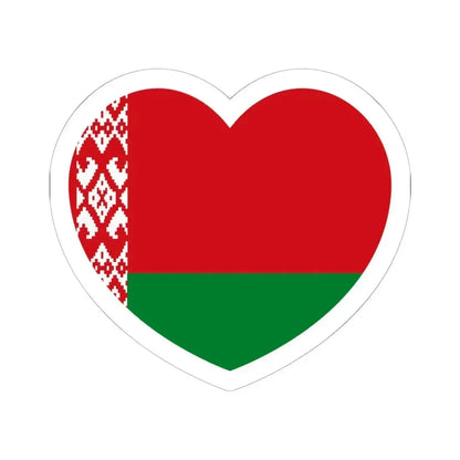 Heart Flag of Belarus - STICKER Vinyl Kiss-Cut Decal 6 Inch White - The Sticker Space