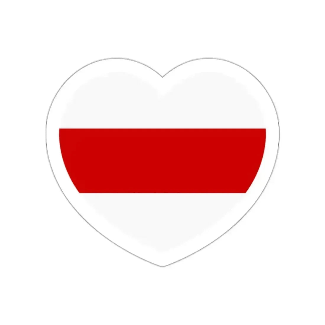 Heart Flag of Belarus White-red-white - STICKER Vinyl Die-Cut Decal White Die-Cut 2 Inch - The Sticker Space