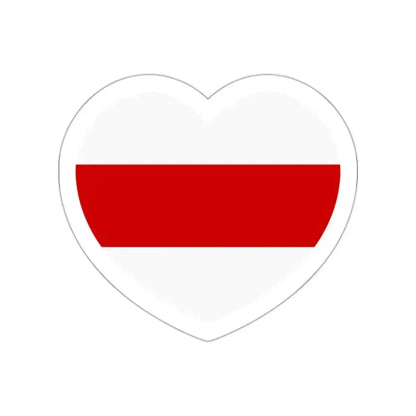 Heart Flag of Belarus White-red-white - STICKER Vinyl Die-Cut Decal White Die-Cut 2 Inch - The Sticker Space