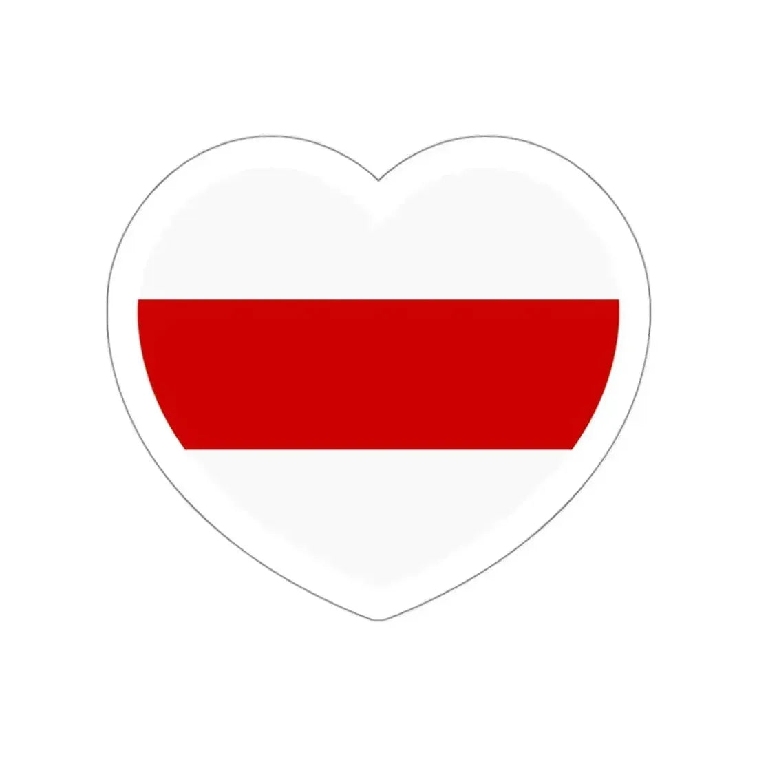 Heart Flag of Belarus White-red-white - STICKER Vinyl Die-Cut Decal White Die-Cut 3 Inch - The Sticker Space