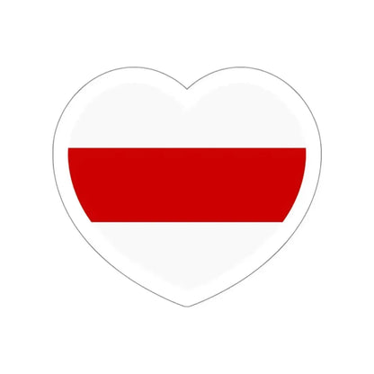 Heart Flag of Belarus White-red-white - STICKER Vinyl Die-Cut Decal White Die-Cut 3 Inch - The Sticker Space