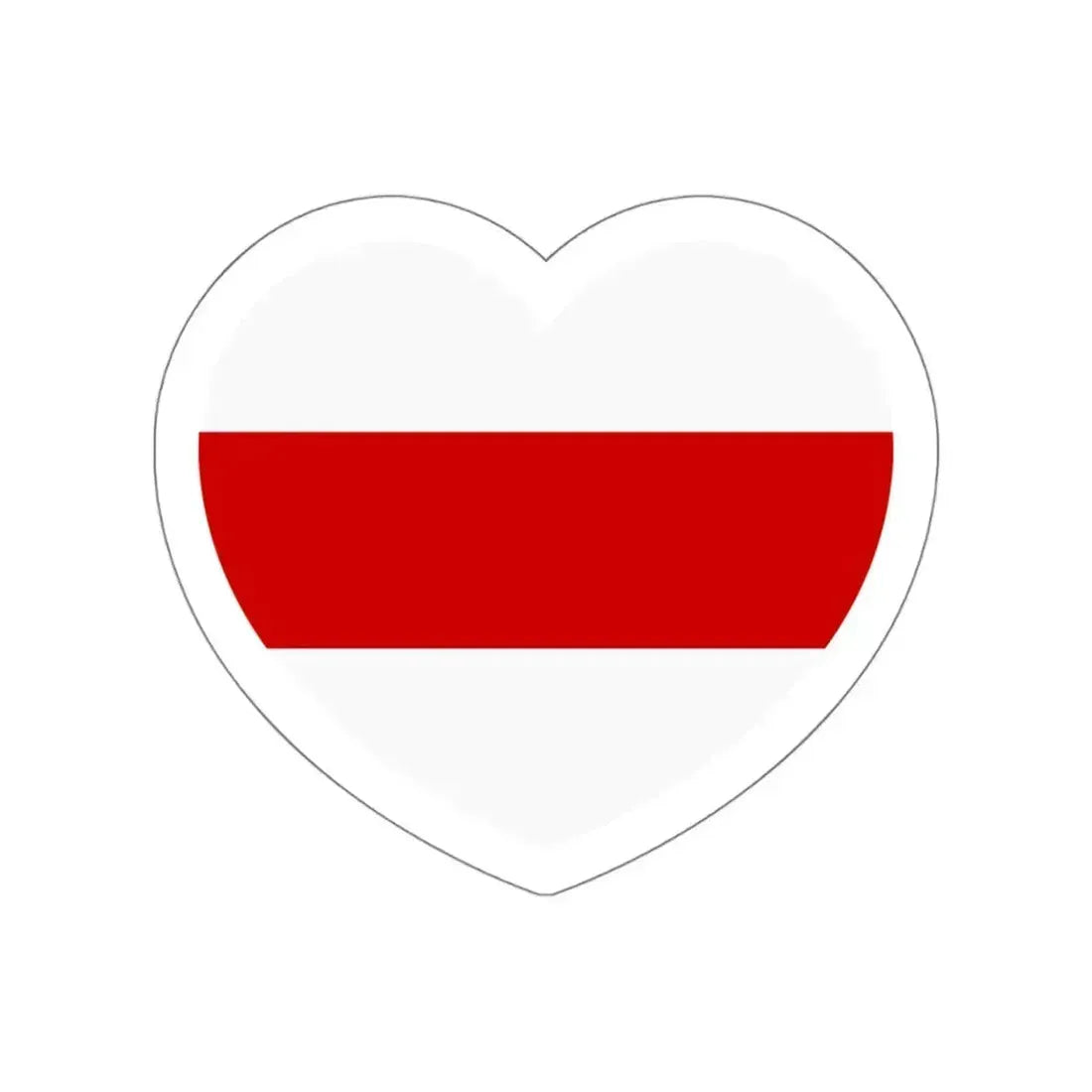 Heart Flag of Belarus White-red-white - STICKER Vinyl Die-Cut Decal White Die-Cut 4 Inch - The Sticker Space
