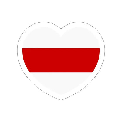 Heart Flag of Belarus White-red-white - STICKER Vinyl Die-Cut Decal White Die-Cut 5 Inch - The Sticker Space