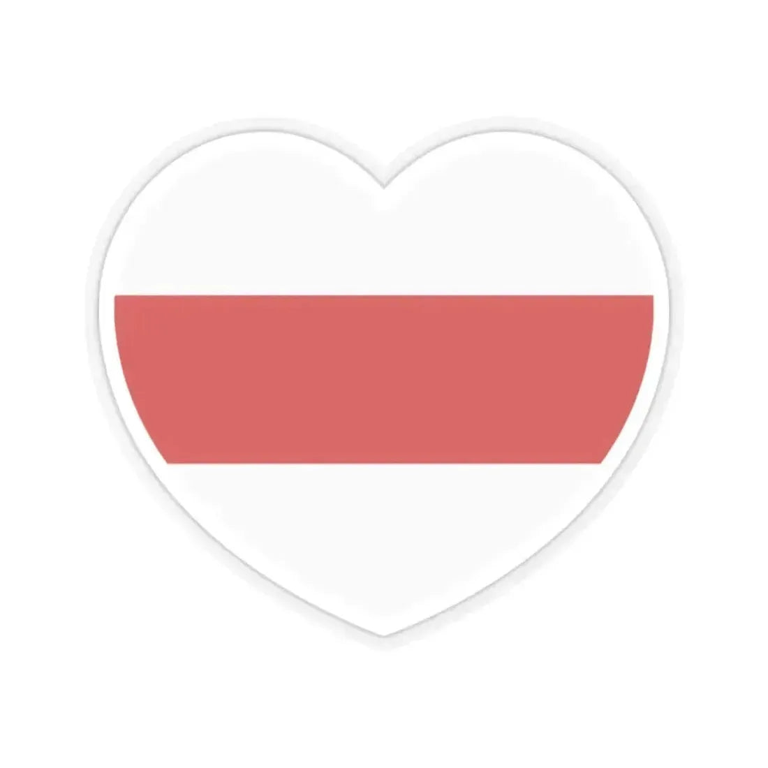 Heart Flag of Belarus White-red-white - STICKER Vinyl Kiss-Cut Decal 2 Inch Transparent - The Sticker Space