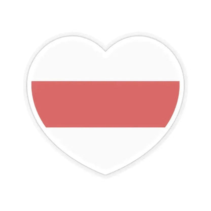 Heart Flag of Belarus White-red-white - STICKER Vinyl Kiss-Cut Decal 2 Inch Transparent - The Sticker Space