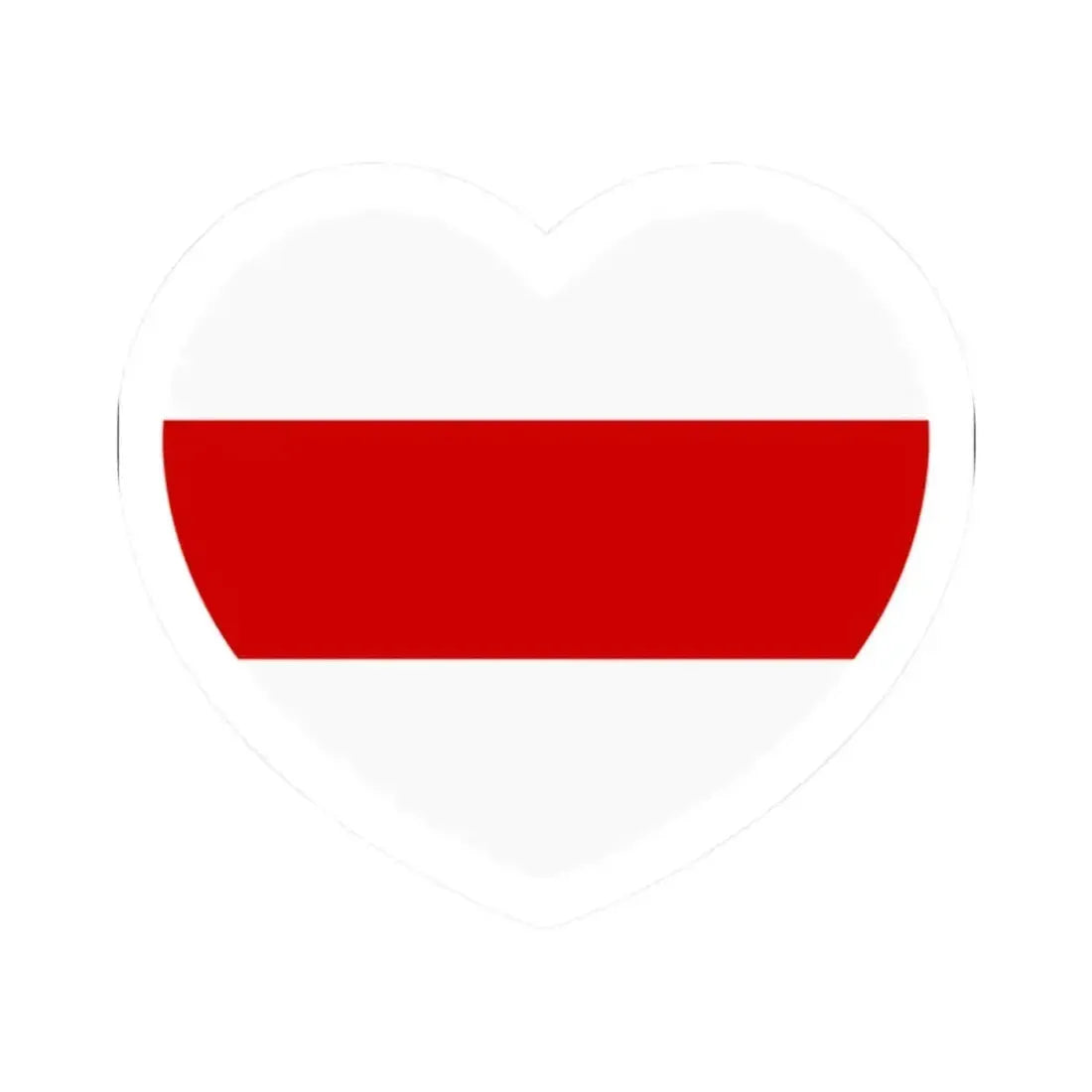 Heart Flag of Belarus White-red-white - STICKER Vinyl Kiss-Cut Decal 2 Inch White - The Sticker Space