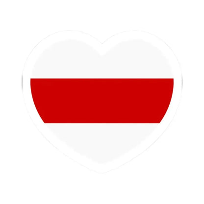 Heart Flag of Belarus White-red-white - STICKER Vinyl Kiss-Cut Decal 2 Inch White - The Sticker Space