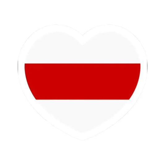 Heart Flag of Belarus White-red-white - STICKER Vinyl Kiss-Cut Decal 2 Inch White - The Sticker Space