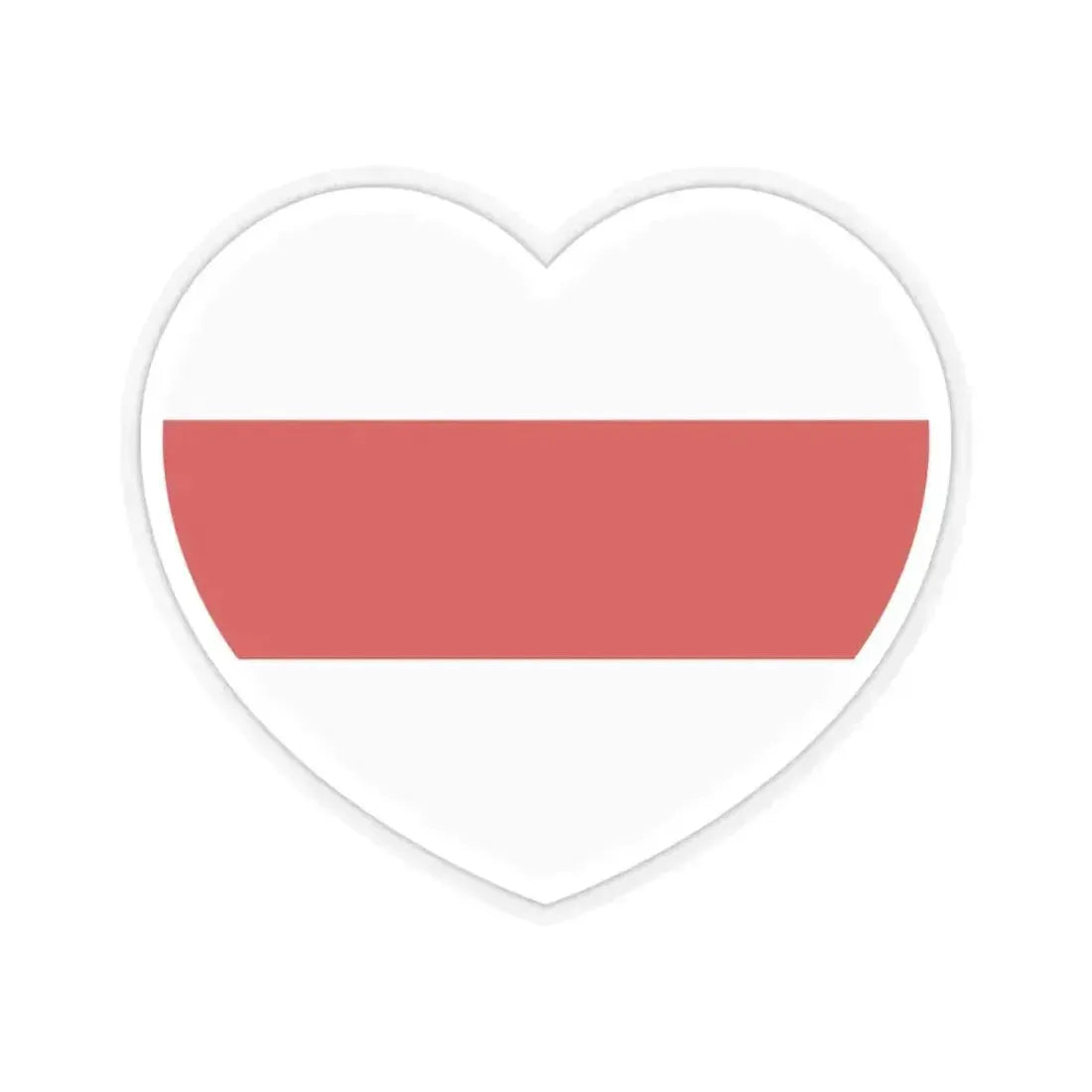 Heart Flag of Belarus White-red-white - STICKER Vinyl Kiss-Cut Decal 3 Inch Transparent - The Sticker Space