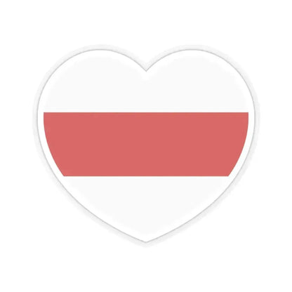 Heart Flag of Belarus White-red-white - STICKER Vinyl Kiss-Cut Decal 3 Inch Transparent - The Sticker Space