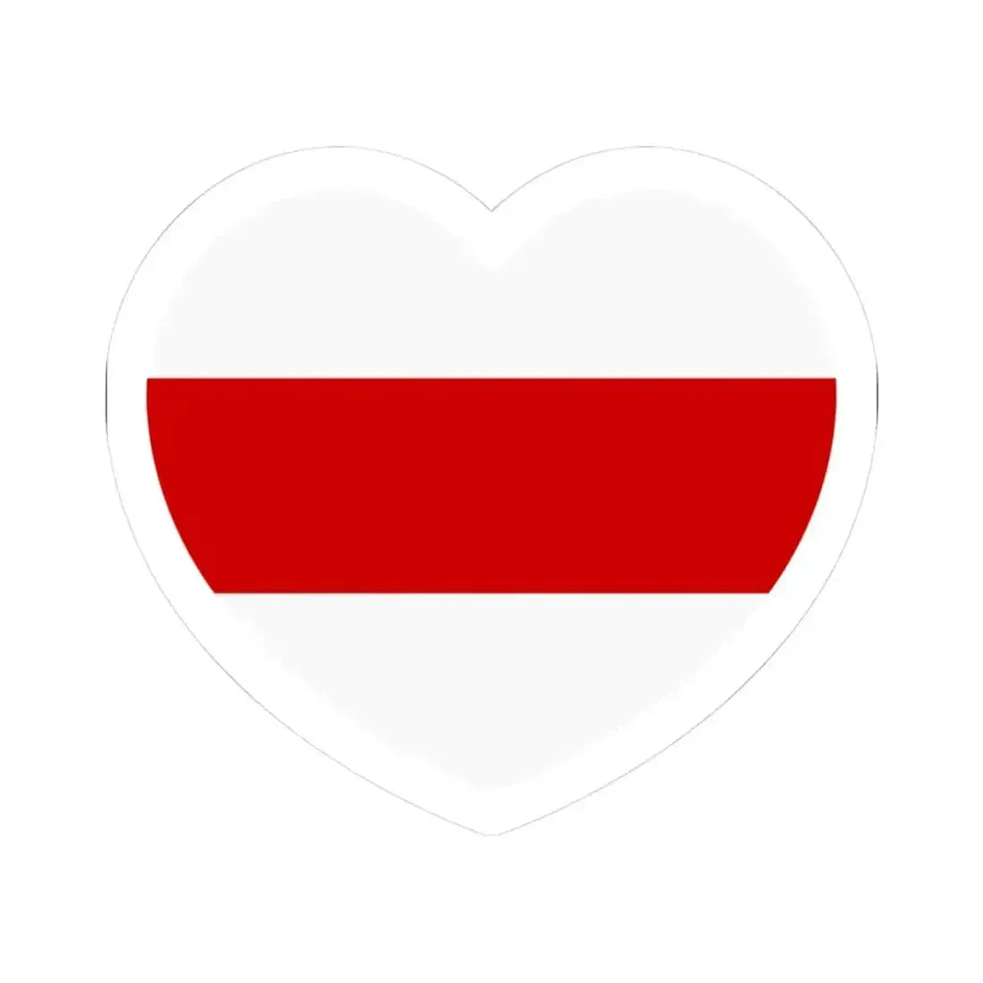 Heart Flag of Belarus White-red-white - STICKER Vinyl Kiss-Cut Decal 3 Inch White - The Sticker Space