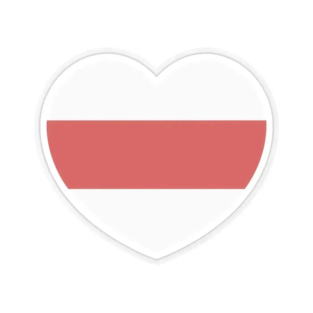 Heart Flag of Belarus White-red-white - STICKER Vinyl Kiss-Cut Decal 4 Inch Transparent - The Sticker Space
