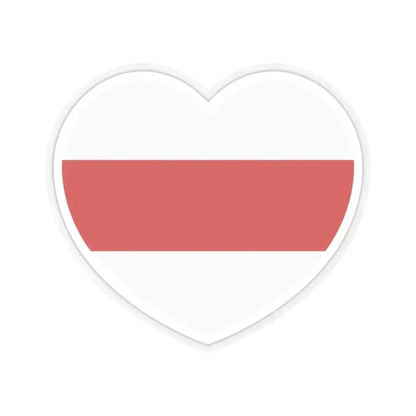 Heart Flag of Belarus White-red-white - STICKER Vinyl Kiss-Cut Decal 4 Inch Transparent - The Sticker Space