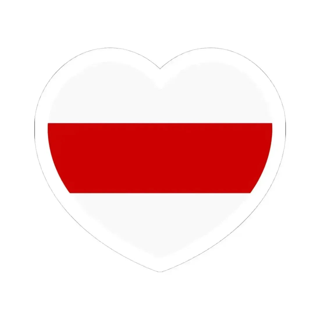 Heart Flag of Belarus White-red-white - STICKER Vinyl Kiss-Cut Decal 4 Inch White - The Sticker Space