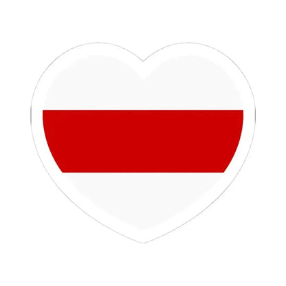 Heart Flag of Belarus White-red-white - STICKER Vinyl Kiss-Cut Decal 4 Inch White - The Sticker Space