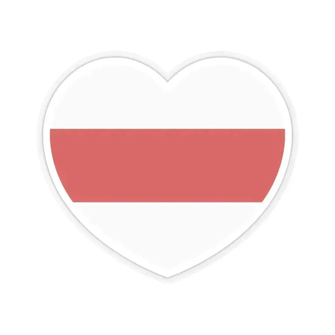 Heart Flag of Belarus White-red-white - STICKER Vinyl Kiss-Cut Decal 6 Inch Transparent - The Sticker Space