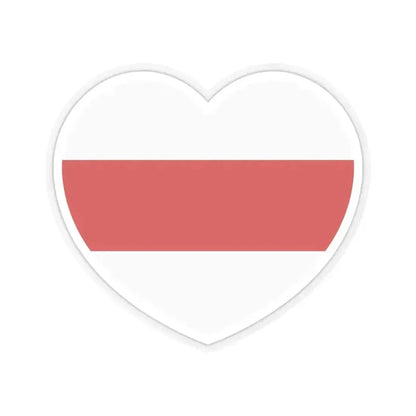 Heart Flag of Belarus White-red-white - STICKER Vinyl Kiss-Cut Decal 6 Inch Transparent - The Sticker Space