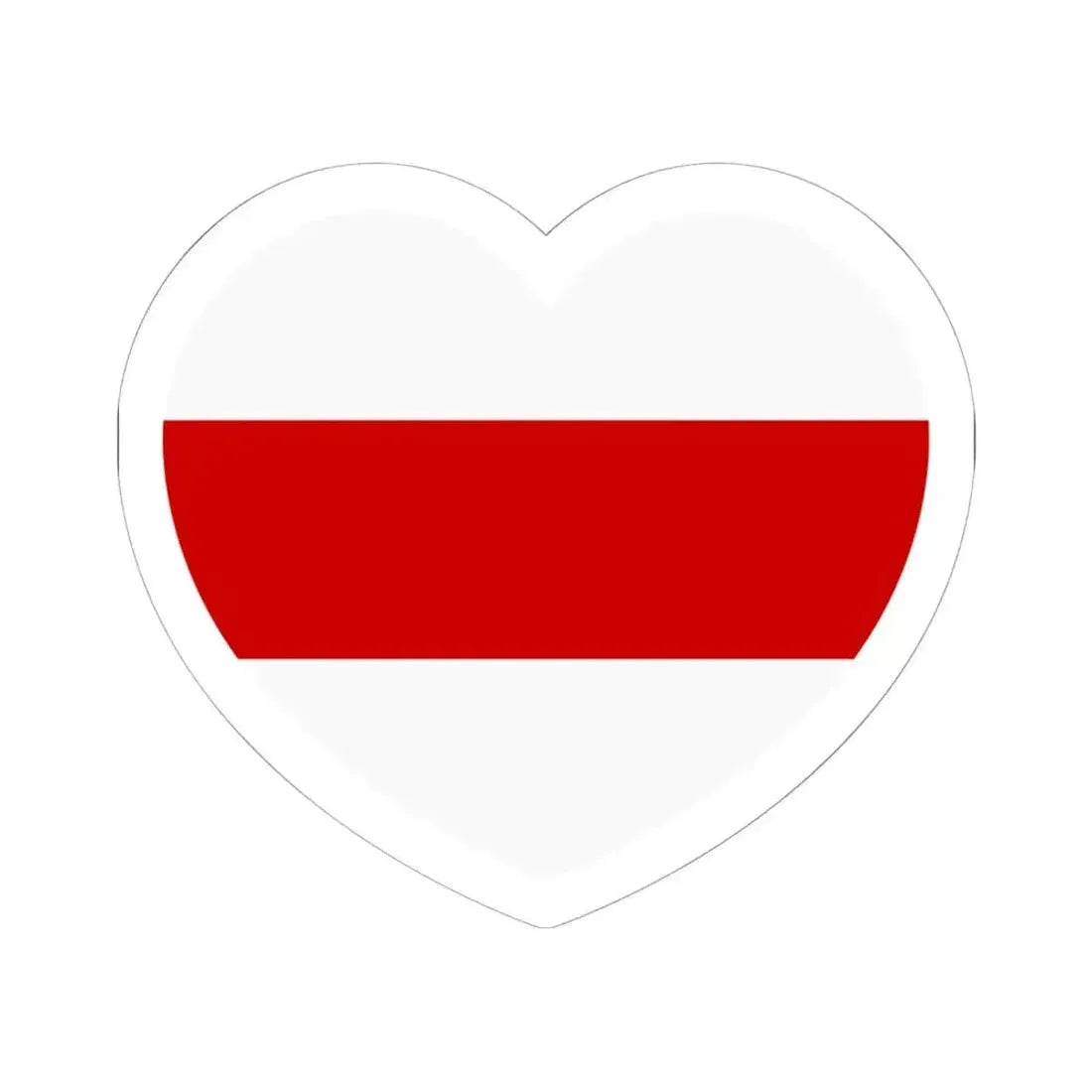 Heart Flag of Belarus White-red-white - STICKER Vinyl Kiss-Cut Decal 6 Inch White - The Sticker Space