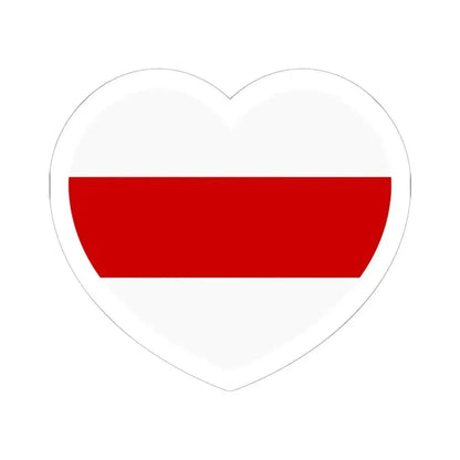 Heart Flag of Belarus White-red-white - STICKER Vinyl Kiss-Cut Decal 6 Inch White - The Sticker Space