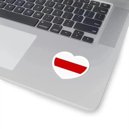 Heart Flag of Belarus White-red-white - STICKER Vinyl Kiss-Cut Decal - The Sticker Space
