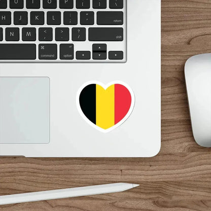 Heart Flag of Belgium - STICKER Vinyl Die-Cut Decal - The Sticker Space